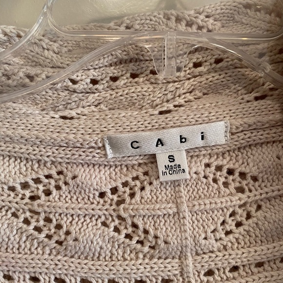 Cabi Cream Circle Open Front Cardigan Style 720 - Picture 2 of 5